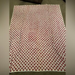 Vintage Red and White Crochet quilt